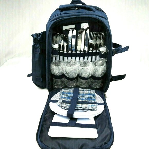 VonShef Handbags - VonShef 4 Person Picnic Backpack with Cooler Chees